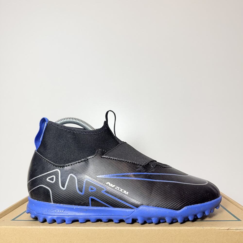 Nike Zoom Mercurial Superfly 9 Academy Youth 5.5 Turf Soccer Cleats Blue Black